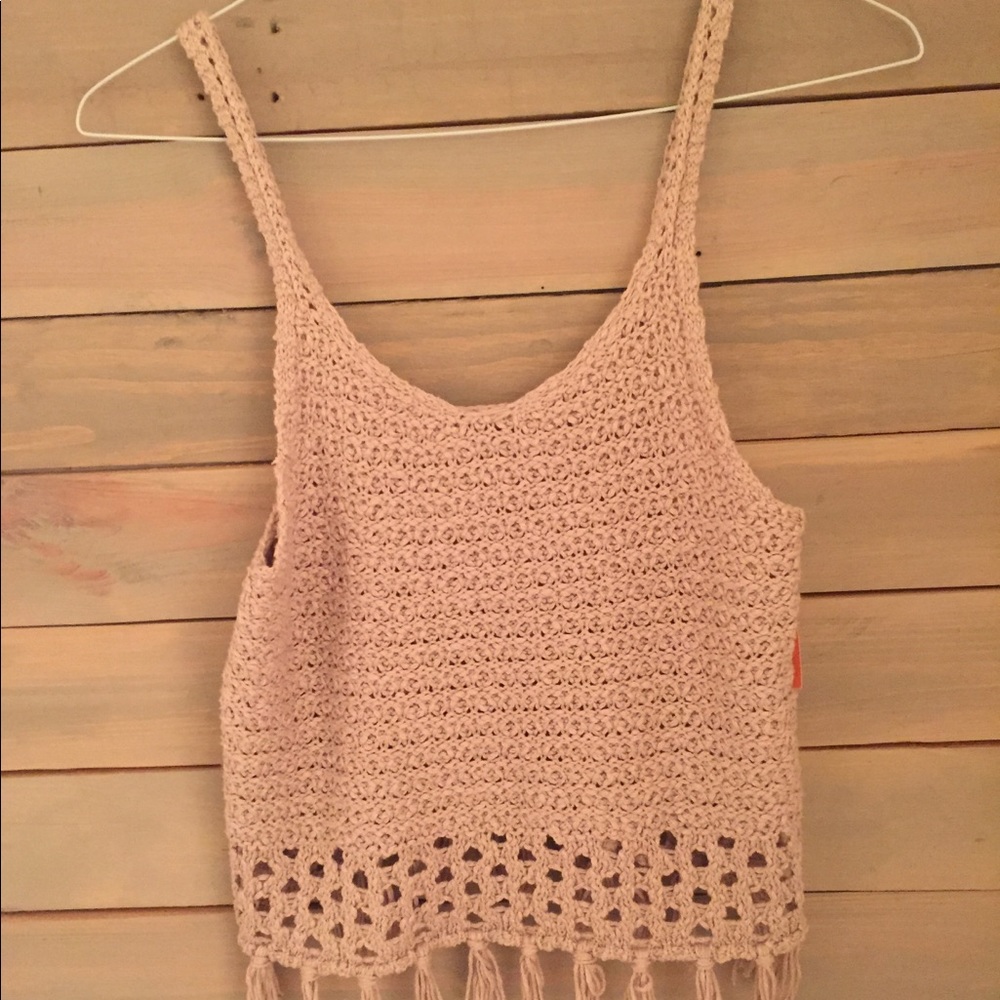 Crochet Style Fringe Indie Festival Boho Tank Women’s Small